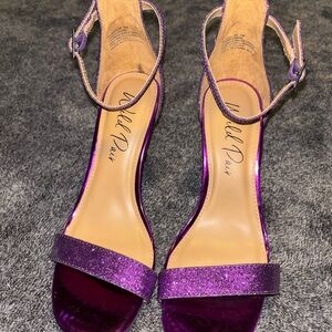 Wild Pair Shimmery Purple Ankle-Strap Heels